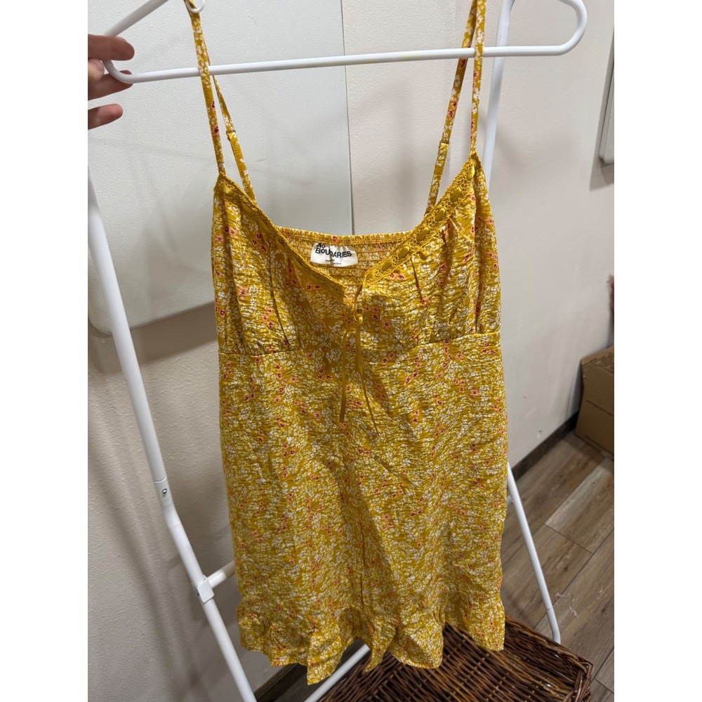 Soft Girl Yellow Ditsy Floral Cottagecore Feminine Sundress‎ Size XXL